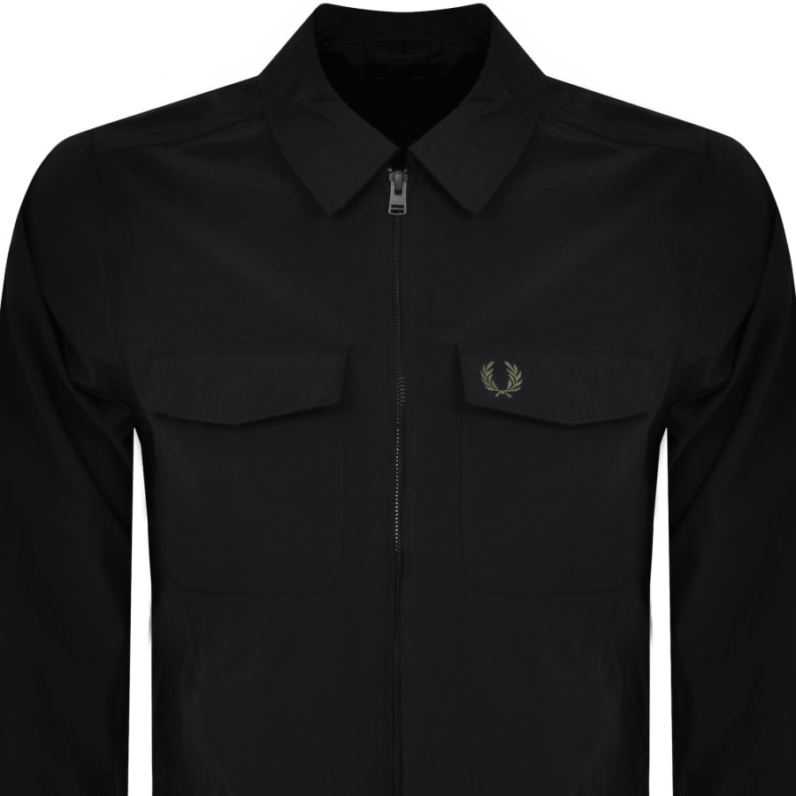 Fred Perry Zip Pocket Overshirt Black Mainline Menswear